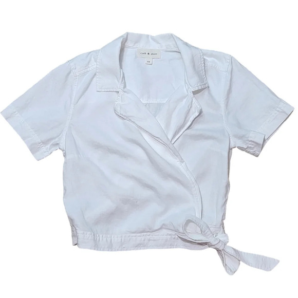 Anthropolgie Cloth & Stone Tie Waist Croped Top - Picture 4 of 10